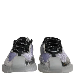 Silver Black Nylon NS1 Low Top Sneakers Shoes