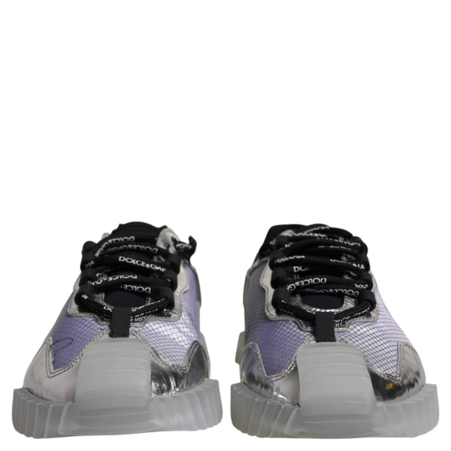 Silver Black Nylon NS1 Low Top Sneakers Shoes