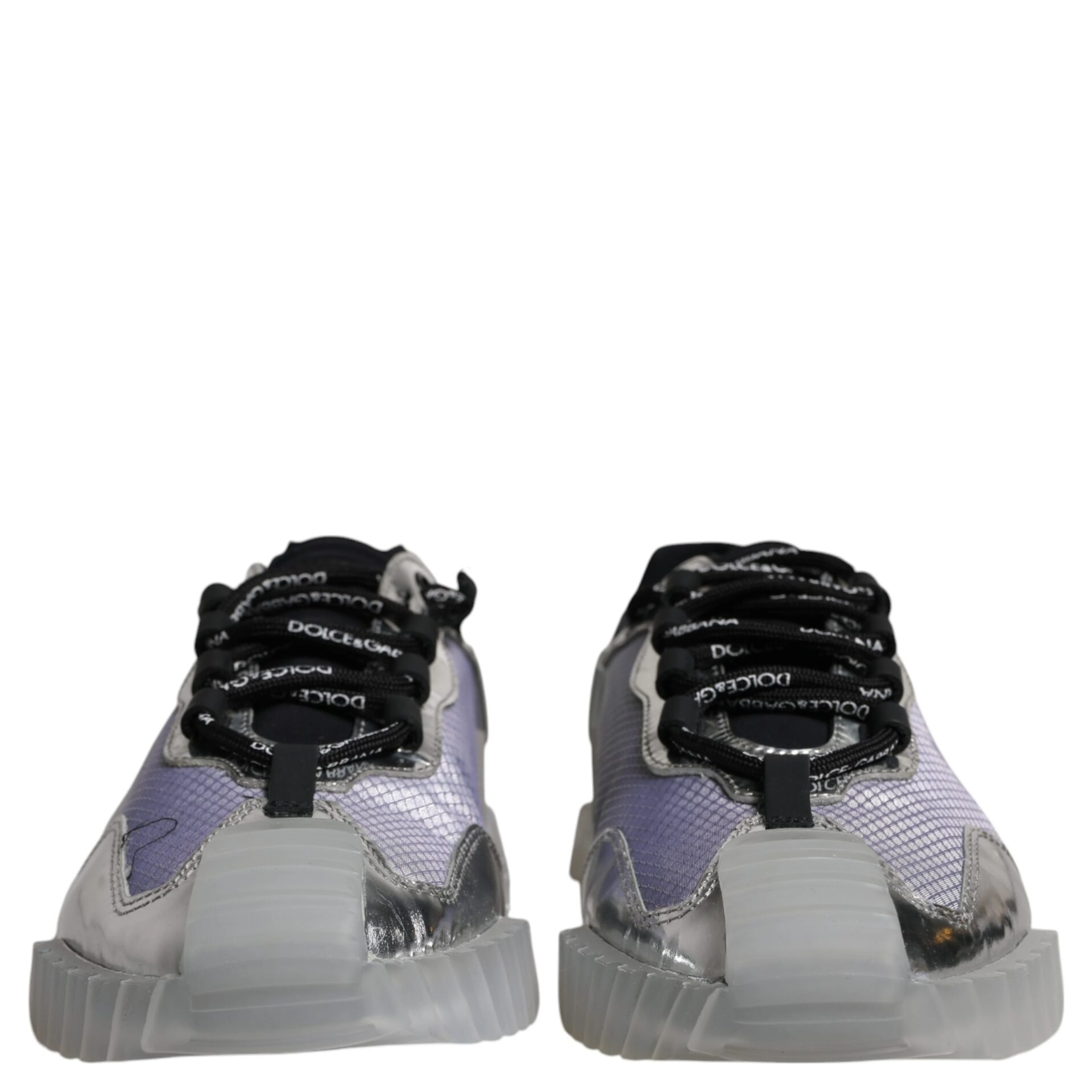 Silver Black Nylon NS1 Low Top Sneakers Shoes