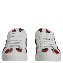 White Devil Face Portofino Sneakers Shoes