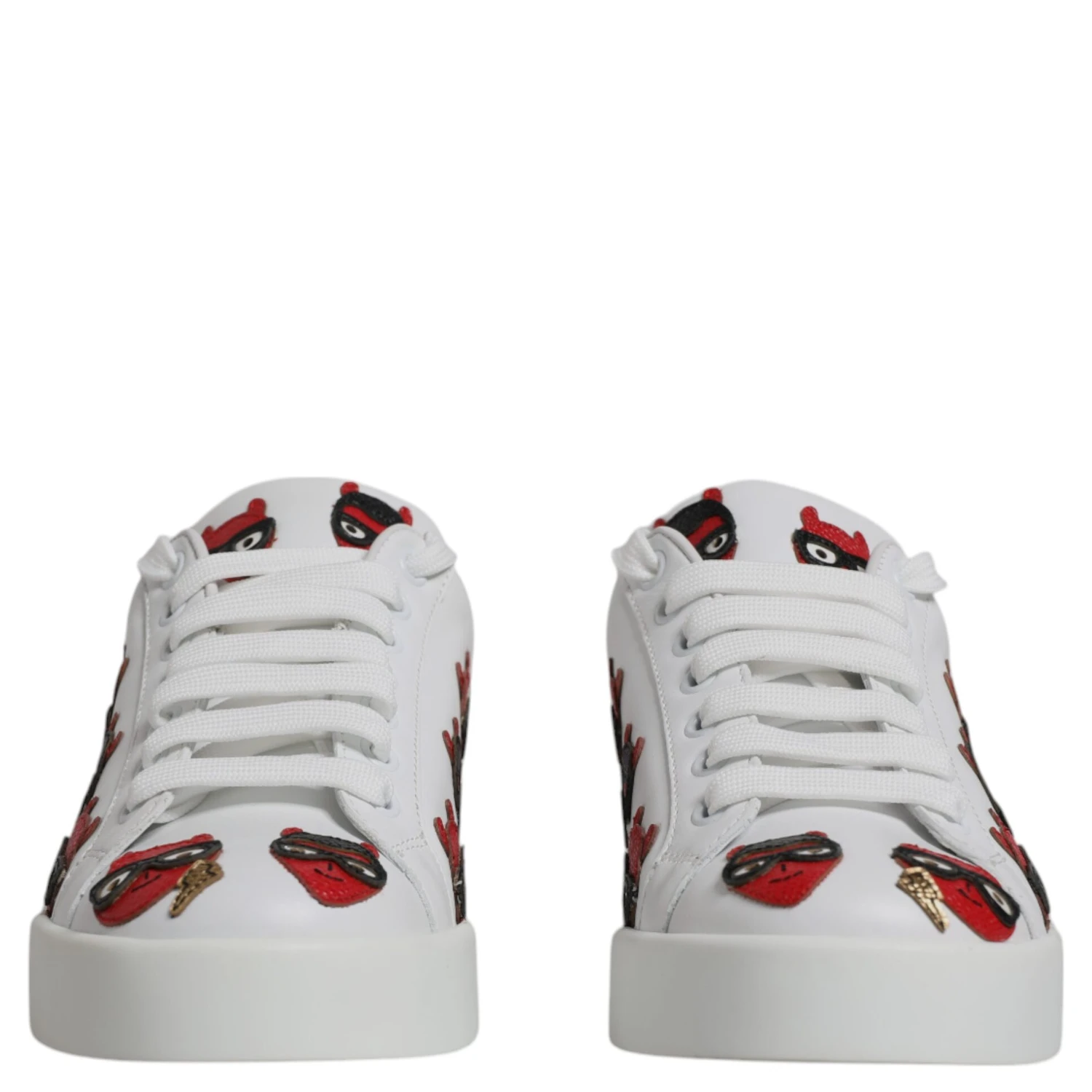 White Devil Face Portofino Sneakers Shoes