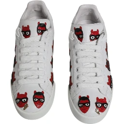 White Devil Face Portofino Sneakers Shoes