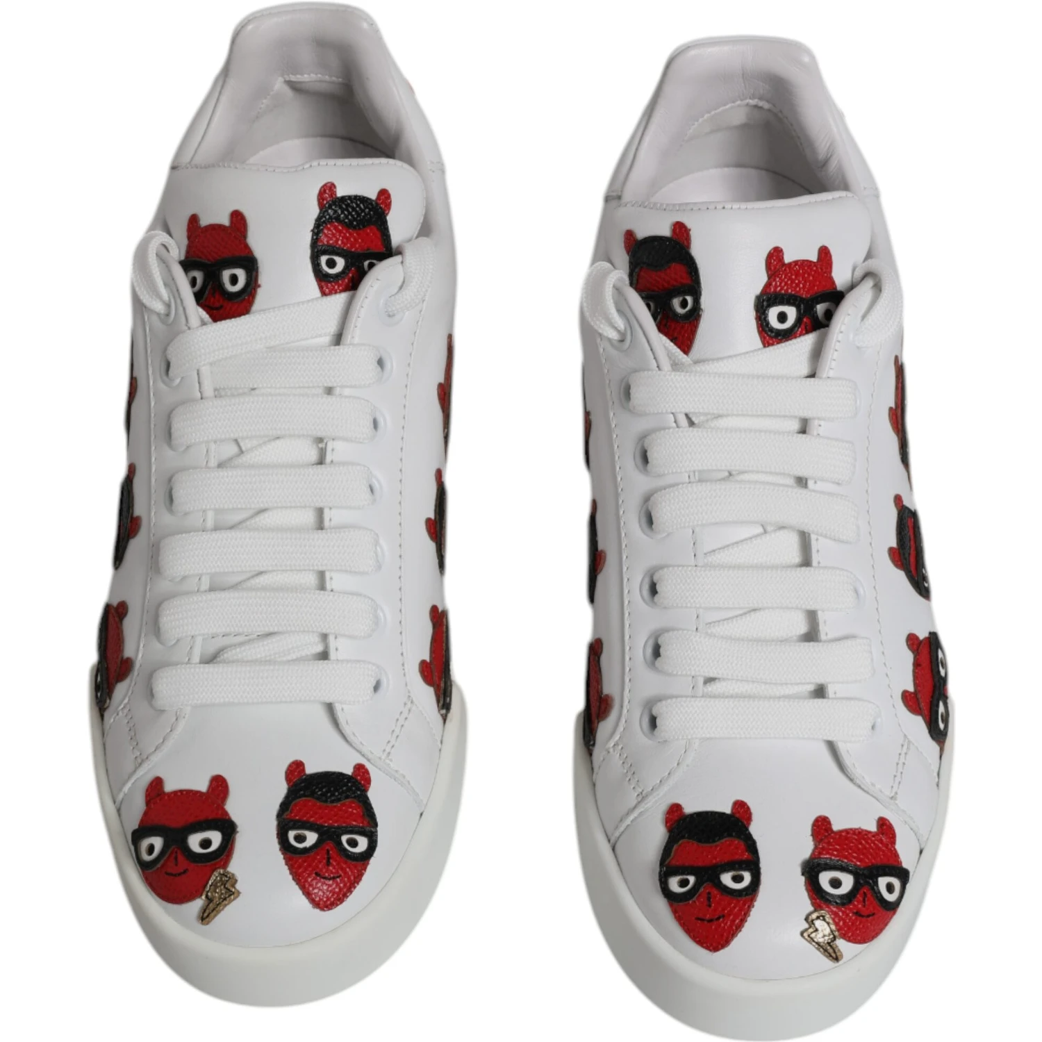 White Devil Face Portofino Sneakers Shoes