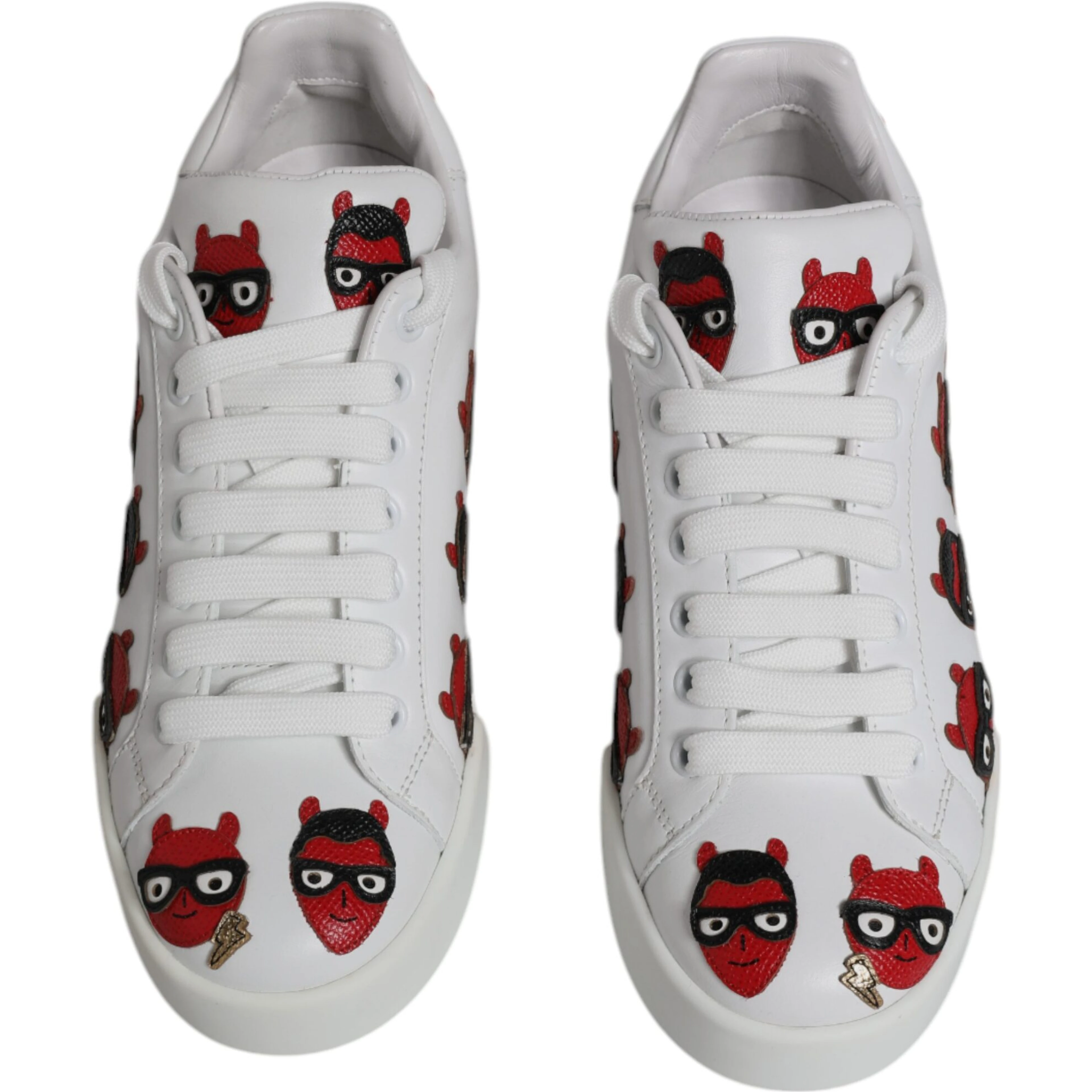 White Devil Face Portofino Sneakers Shoes