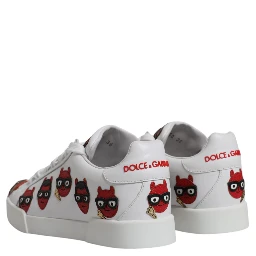 White Devil Face Portofino Sneakers Shoes