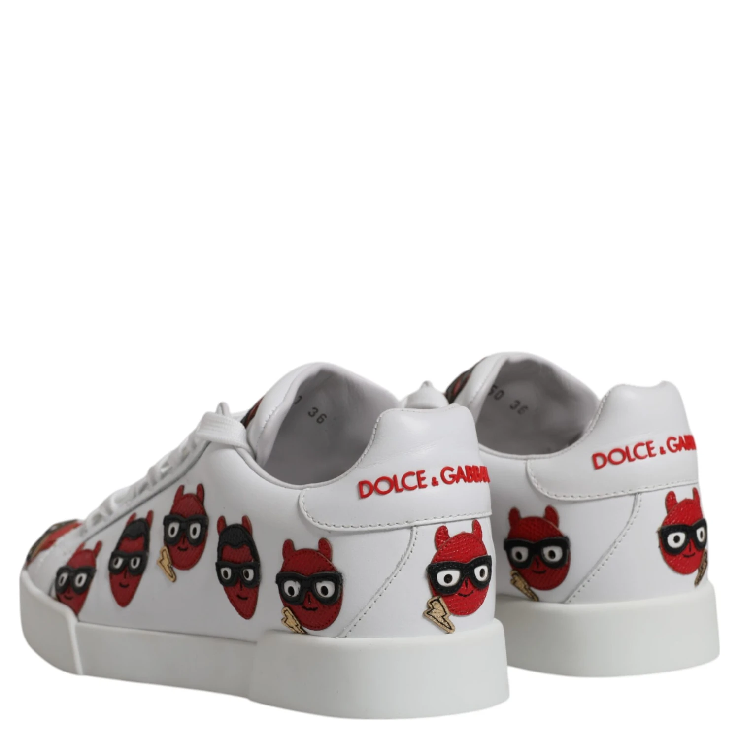White Devil Face Portofino Sneakers Shoes