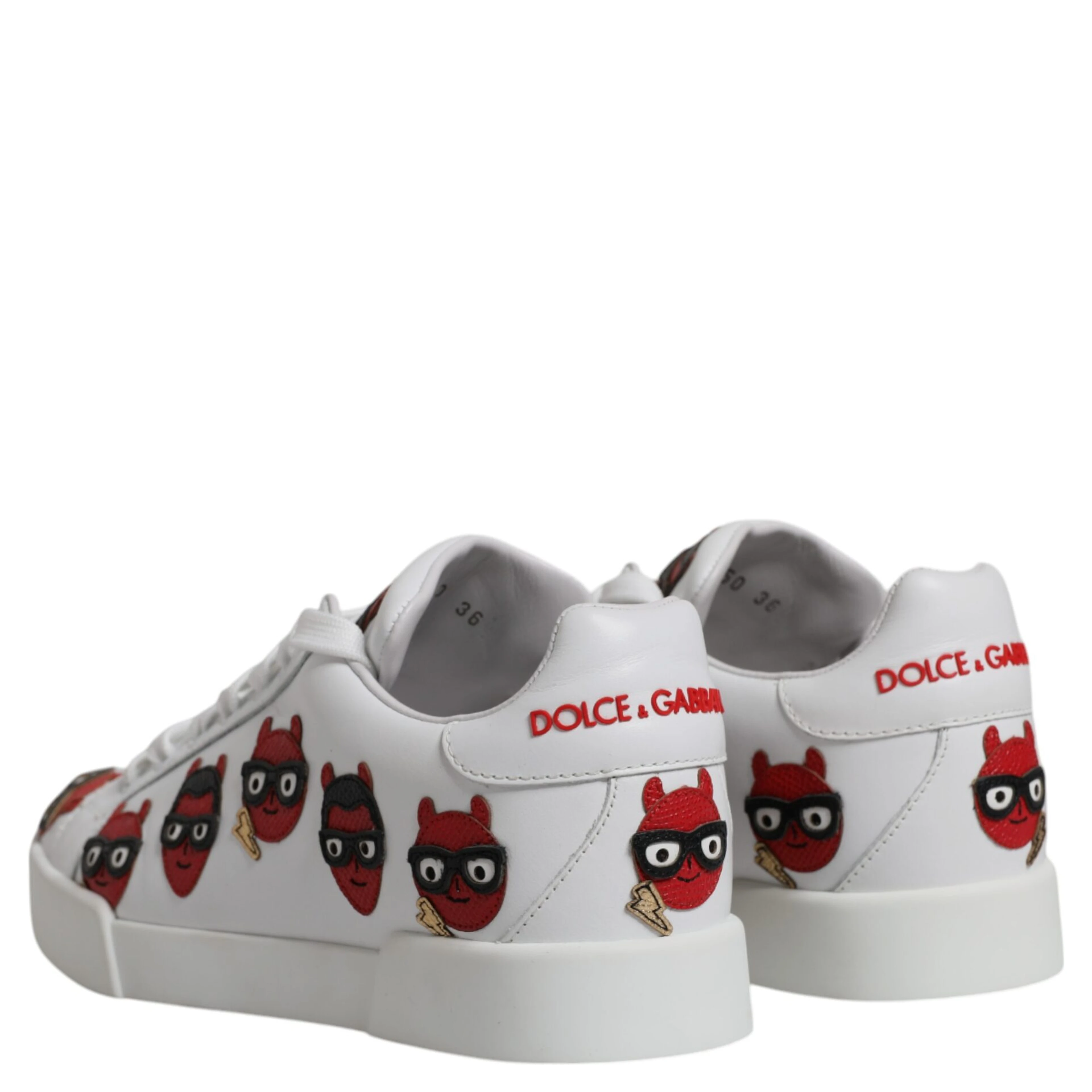 White Devil Face Portofino Sneakers Shoes