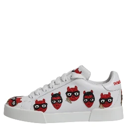 White Devil Face Portofino Sneakers Shoes