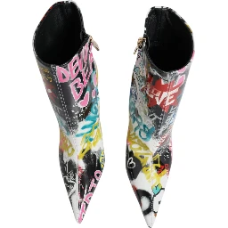 Multicolor Graffiti Keira Mid Calf Boots Shoes