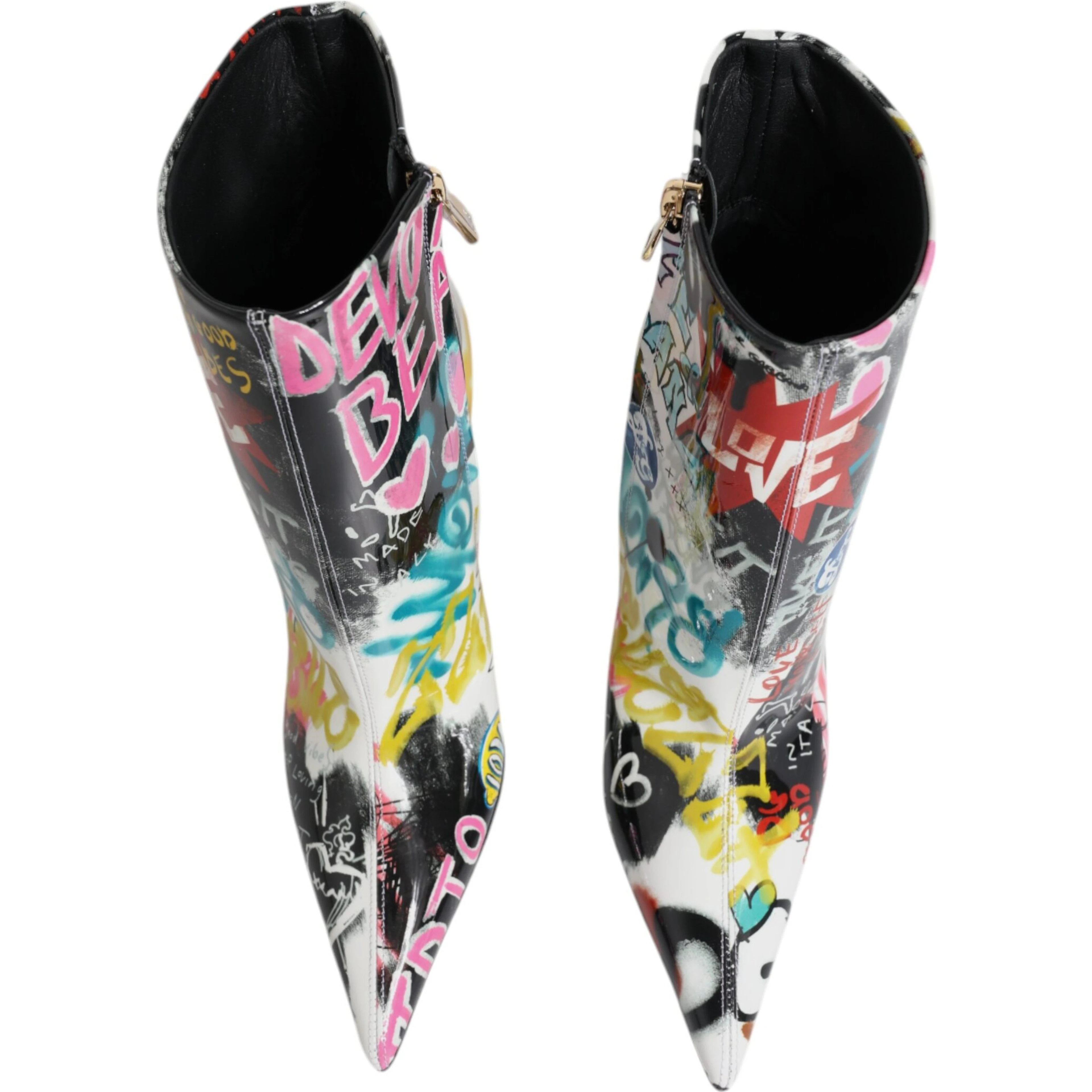 Multicolor Graffiti Keira Mid Calf Boots Shoes