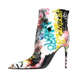 Multicolor Graffiti Keira Mid Calf Boots Shoes