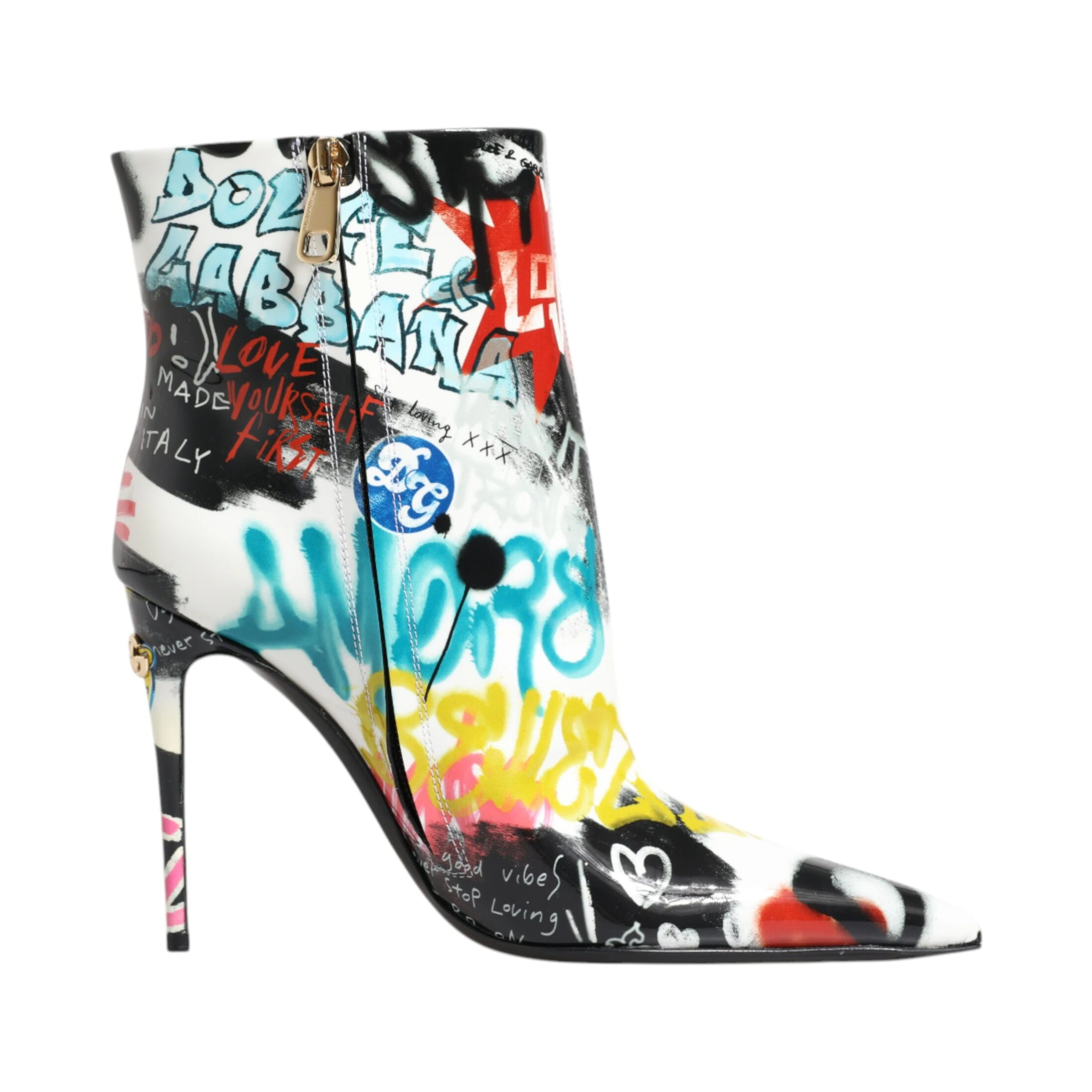 Multicolor Graffiti Keira Mid Calf Boots Shoes