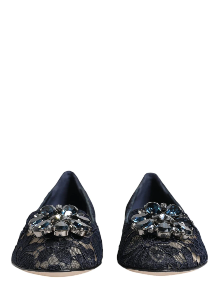 Blue Taormina Lace Crystals Flats Shoes alternative