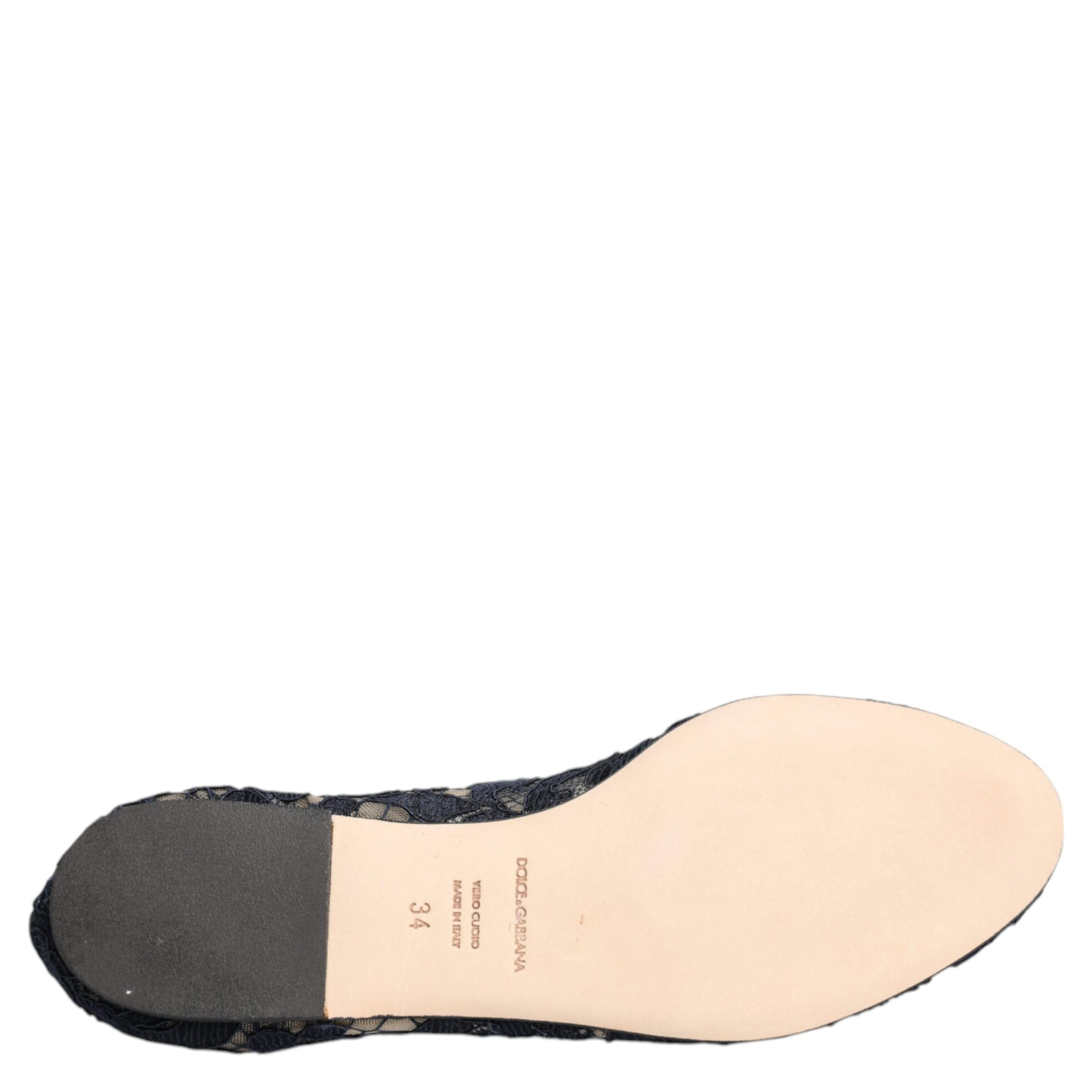 Blue Taormina Lace Crystals Flats Shoes