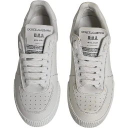 White Miami Leather Low Top Sneakers Shoes