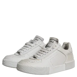White Miami Leather Low Top Sneakers Shoes