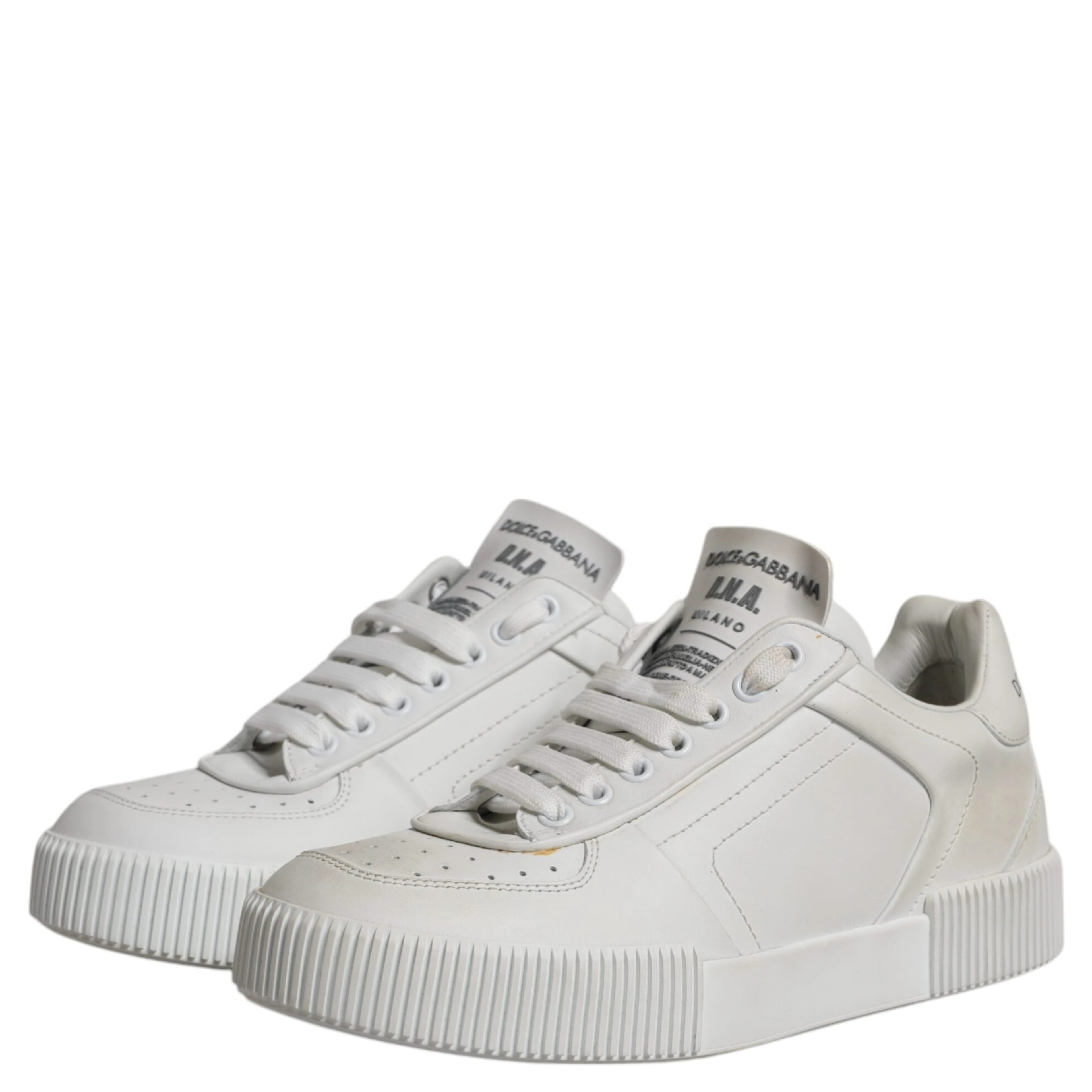 White Miami Leather Low Top Sneakers Shoes