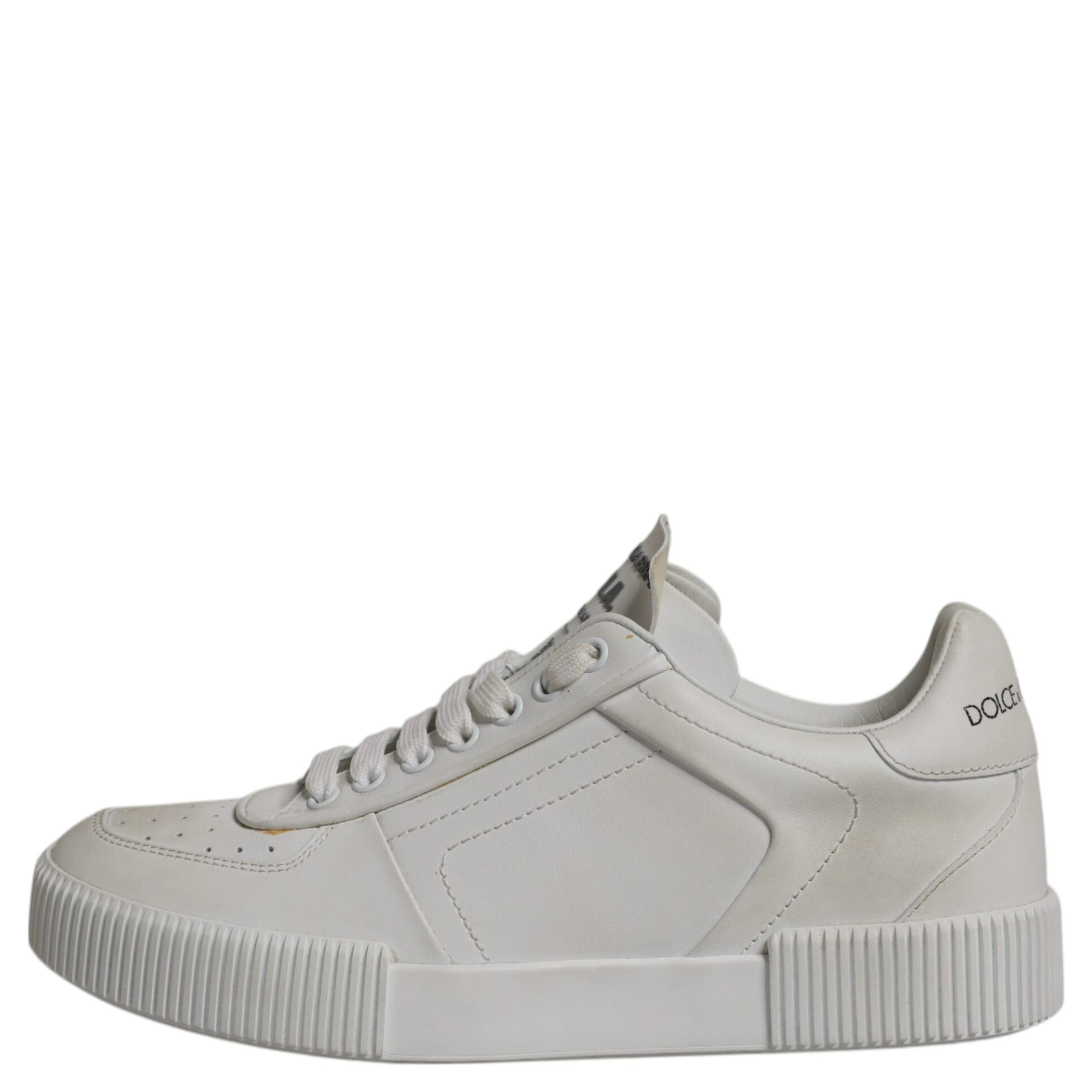 White Miami Leather Low Top Sneakers Shoes