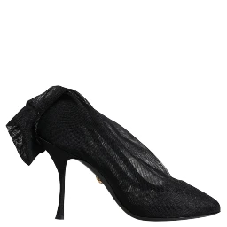 Black Silk Stretch Mesh Sock Boots Shoes