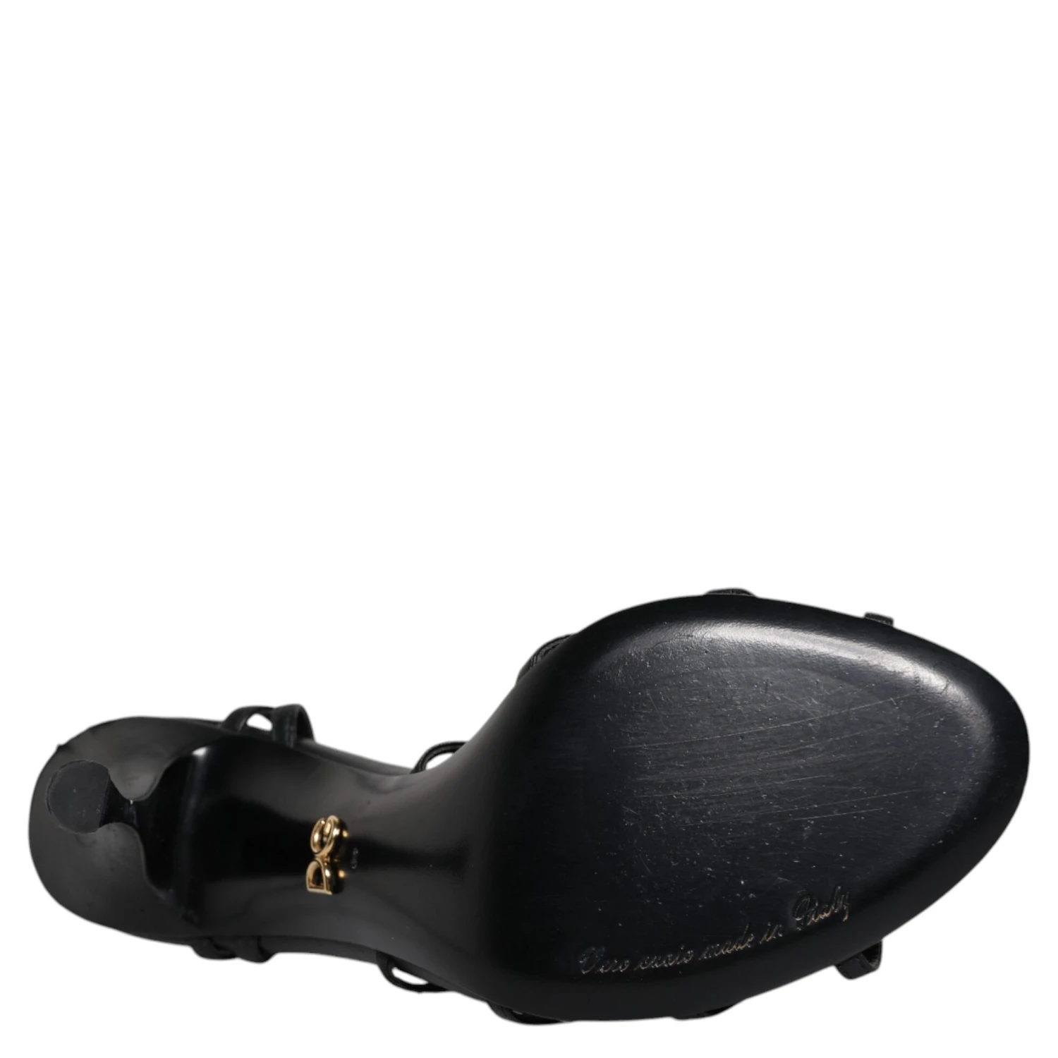 Black Leather High Heels Keira Sandals Shoes