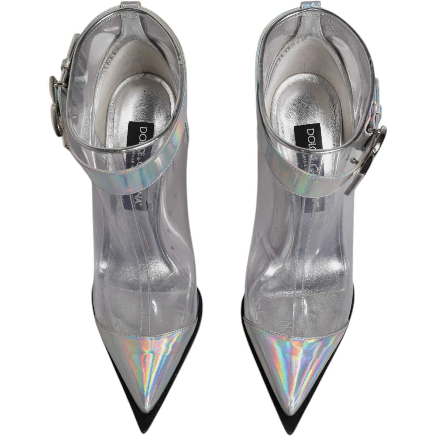 Silver Iridescent Pointed Short Boots Shoes