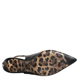 Black Leather High Heels Slingbacks Shoes