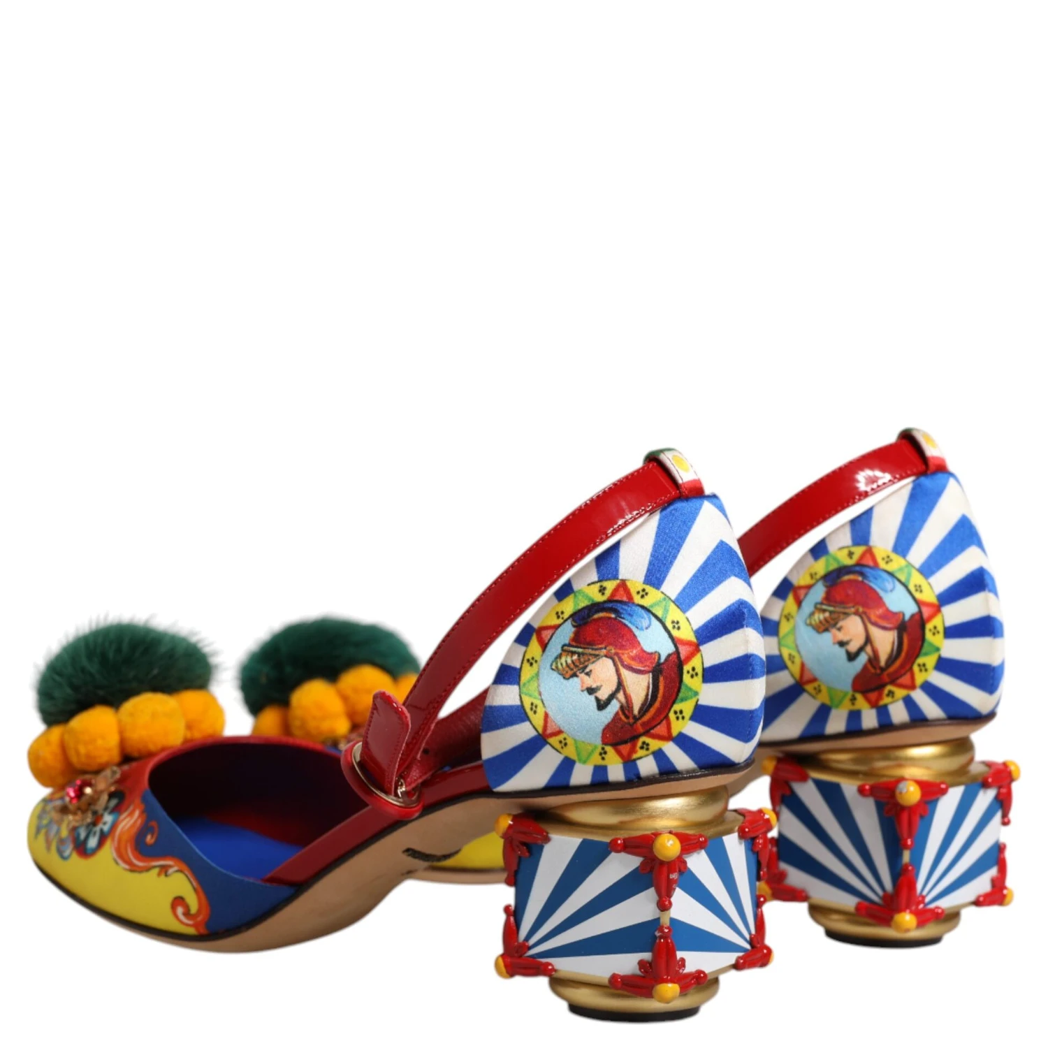 Multicolor Carretto Crystal Fur Sandals Shoes