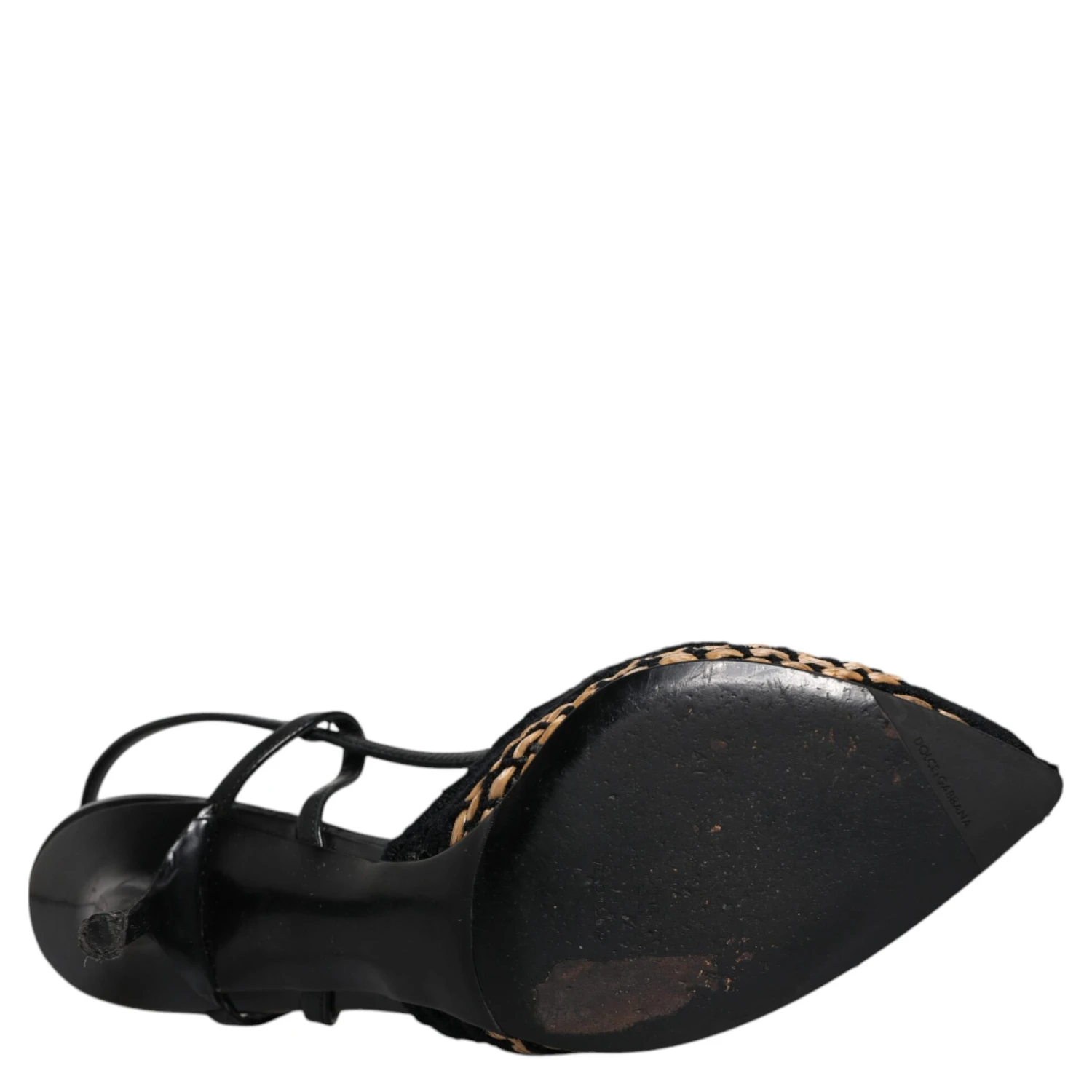 Black Brown Lace High Heels Slingback Shoes