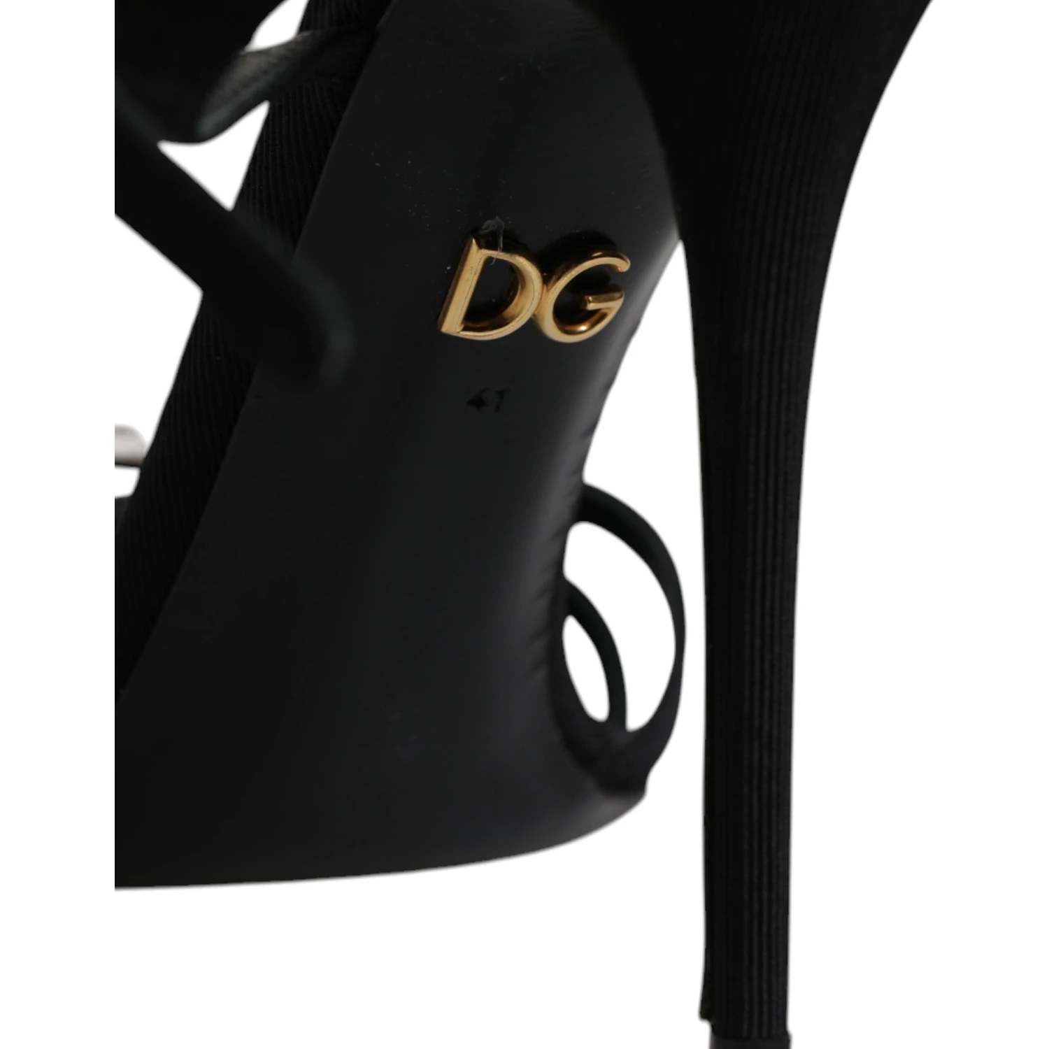 Black Leather Crystal Heels Sandals Shoes