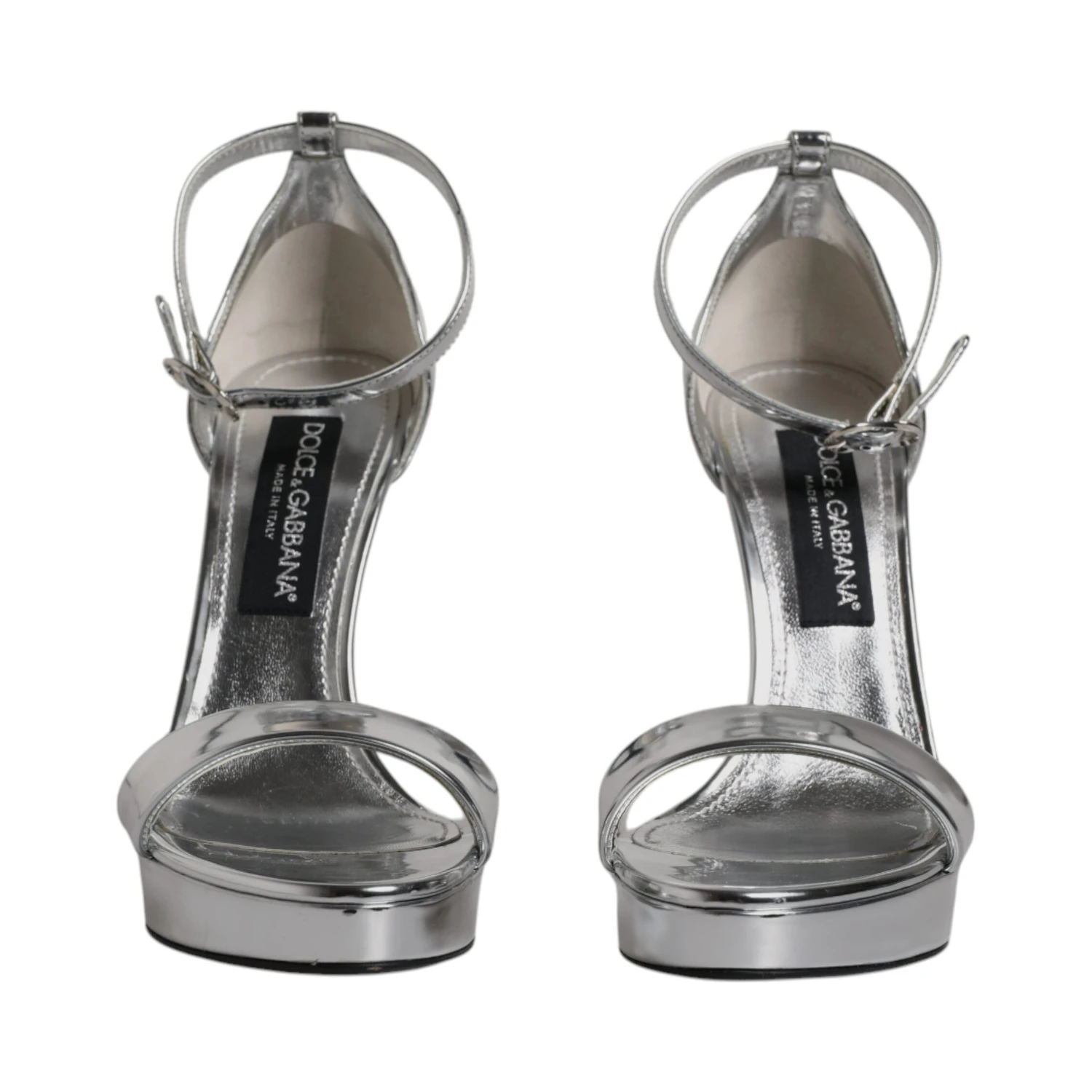 Silver KEIRA Heels Ankle Strap Sandals Shoes