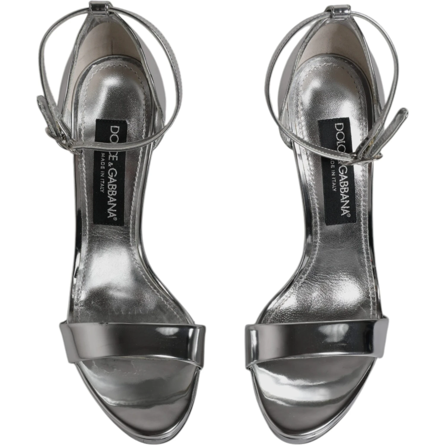 Silver KEIRA Heels Ankle Strap Sandals Shoes