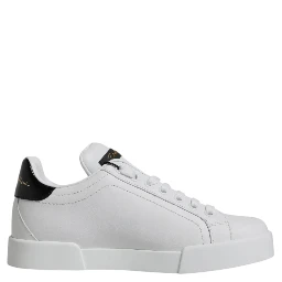 White Leather Classic Low Top Sneakers Shoes