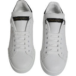 White Leather Classic Low Top Sneakers Shoes