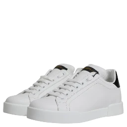 White Leather Classic Low Top Sneakers Shoes