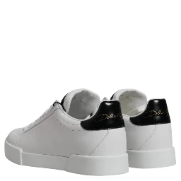 White Leather Classic Low Top Sneakers Shoes