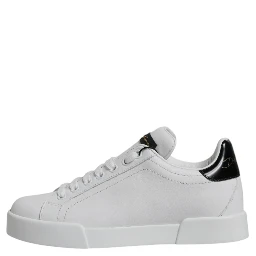White Leather Classic Low Top Sneakers Shoes