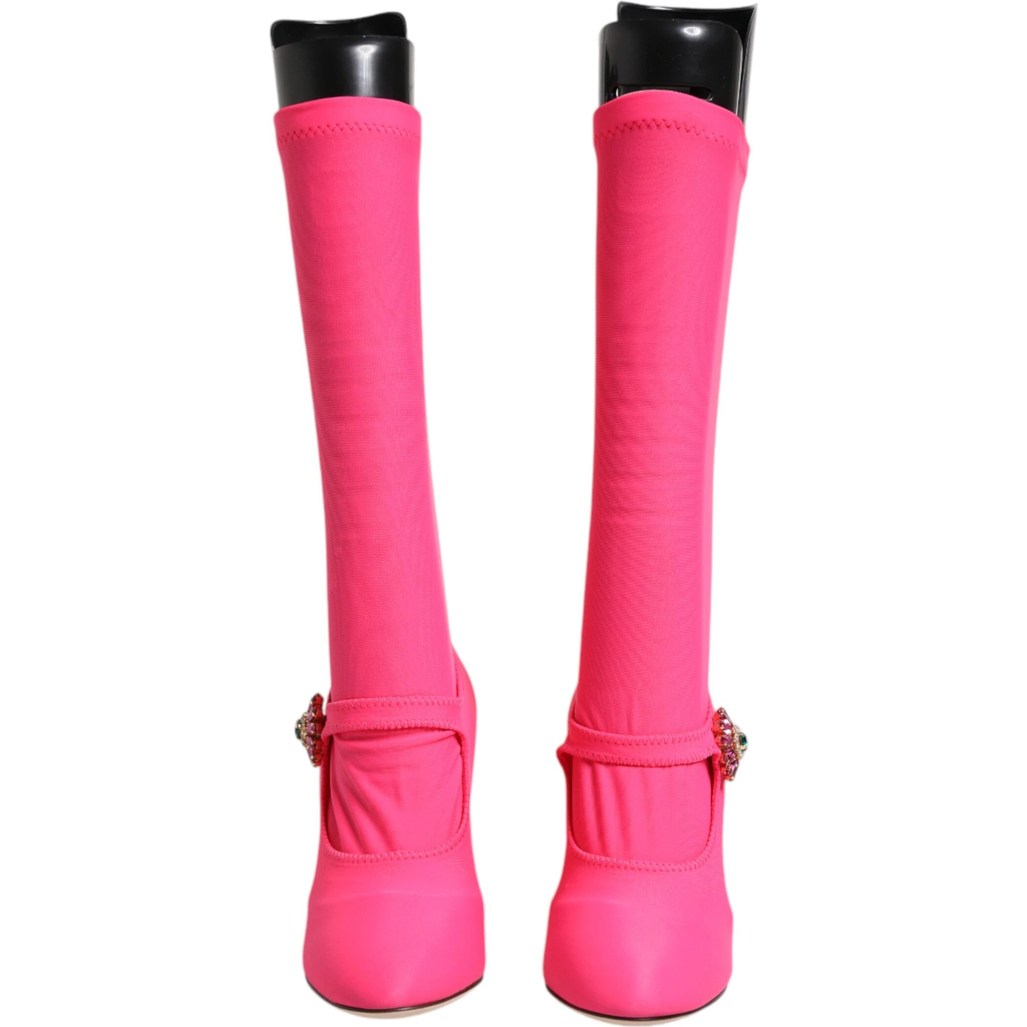 Pink Nylon Crystal Vally High Boots Shoes