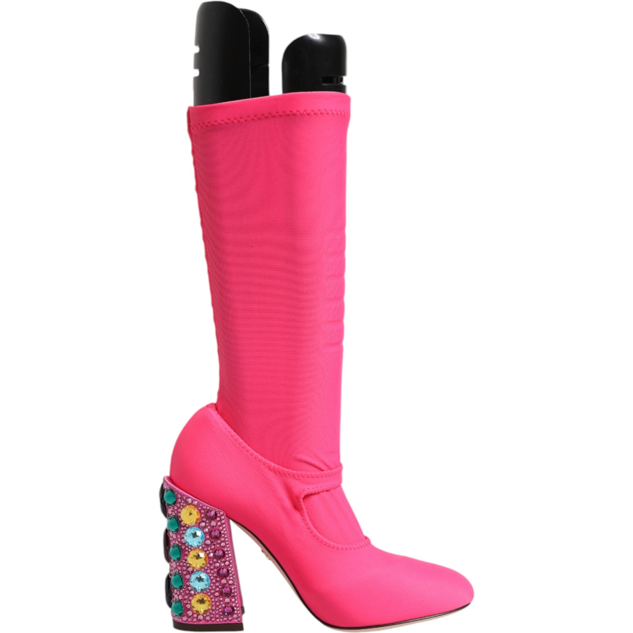 Pink Nylon Crystal Vally High Boots Shoes