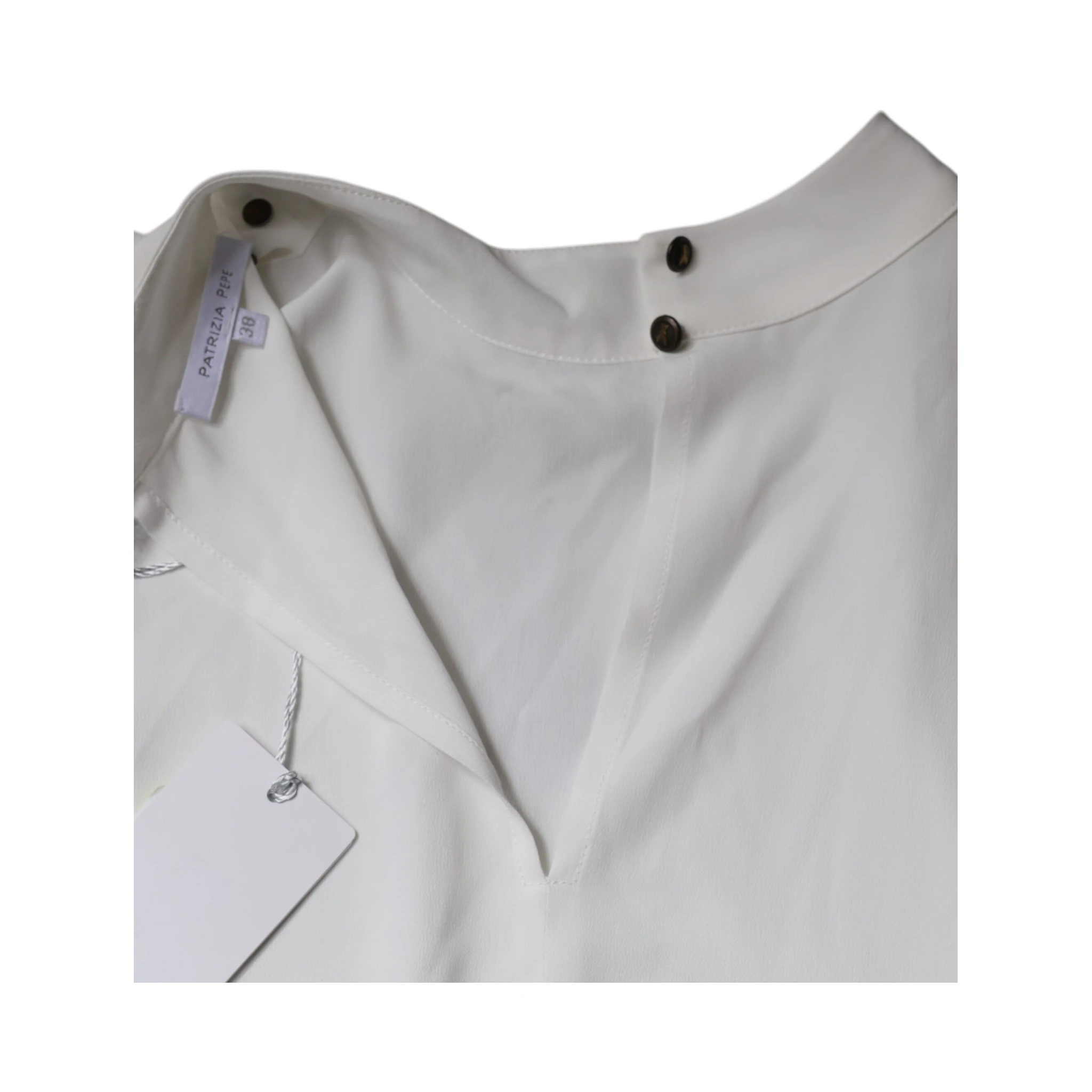 White Mock Neckline Sleeveless Tank Blouse Top