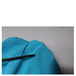 Blue Round Neckline Long Sleeves Blouse Top