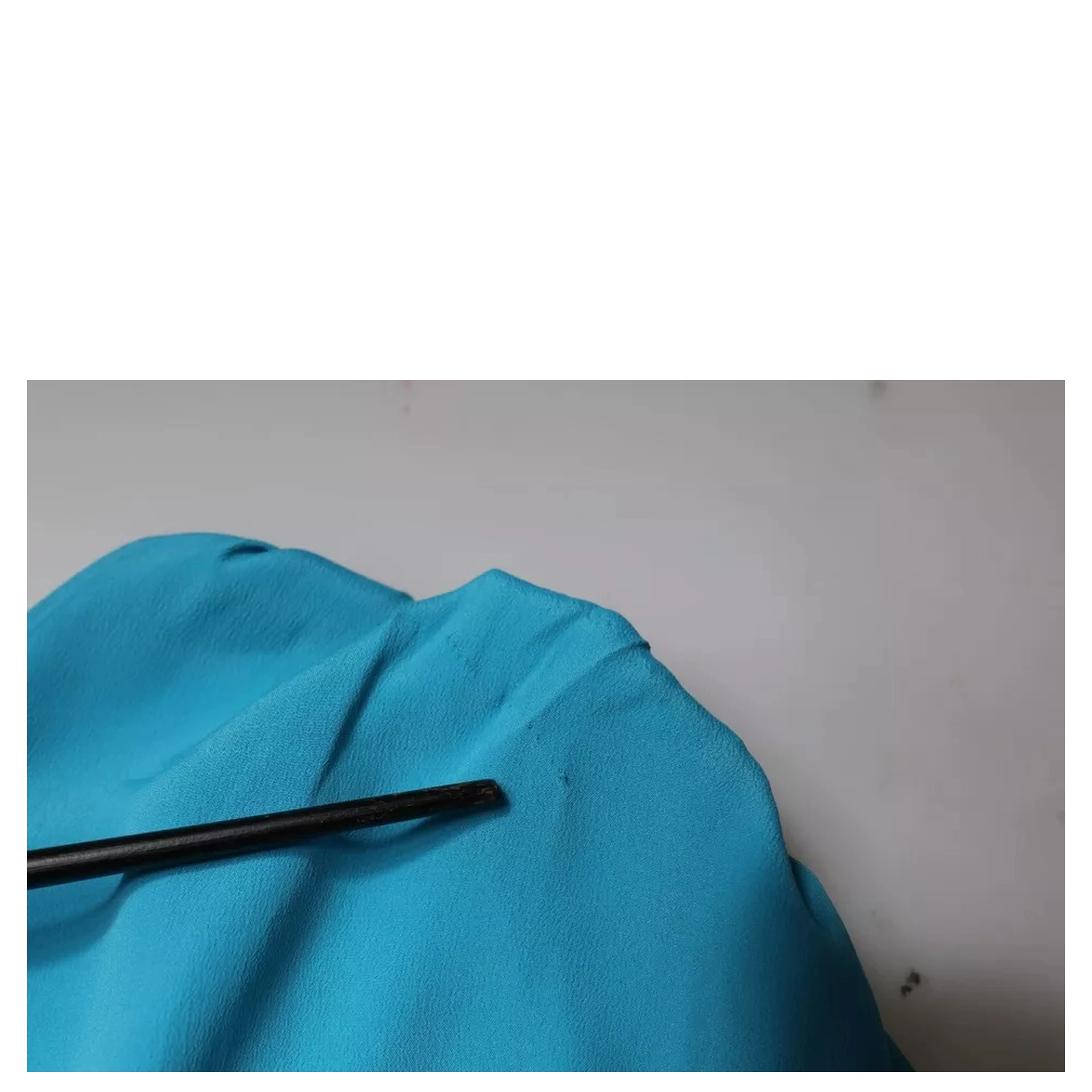 Blue Round Neckline Long Sleeves Blouse Top
