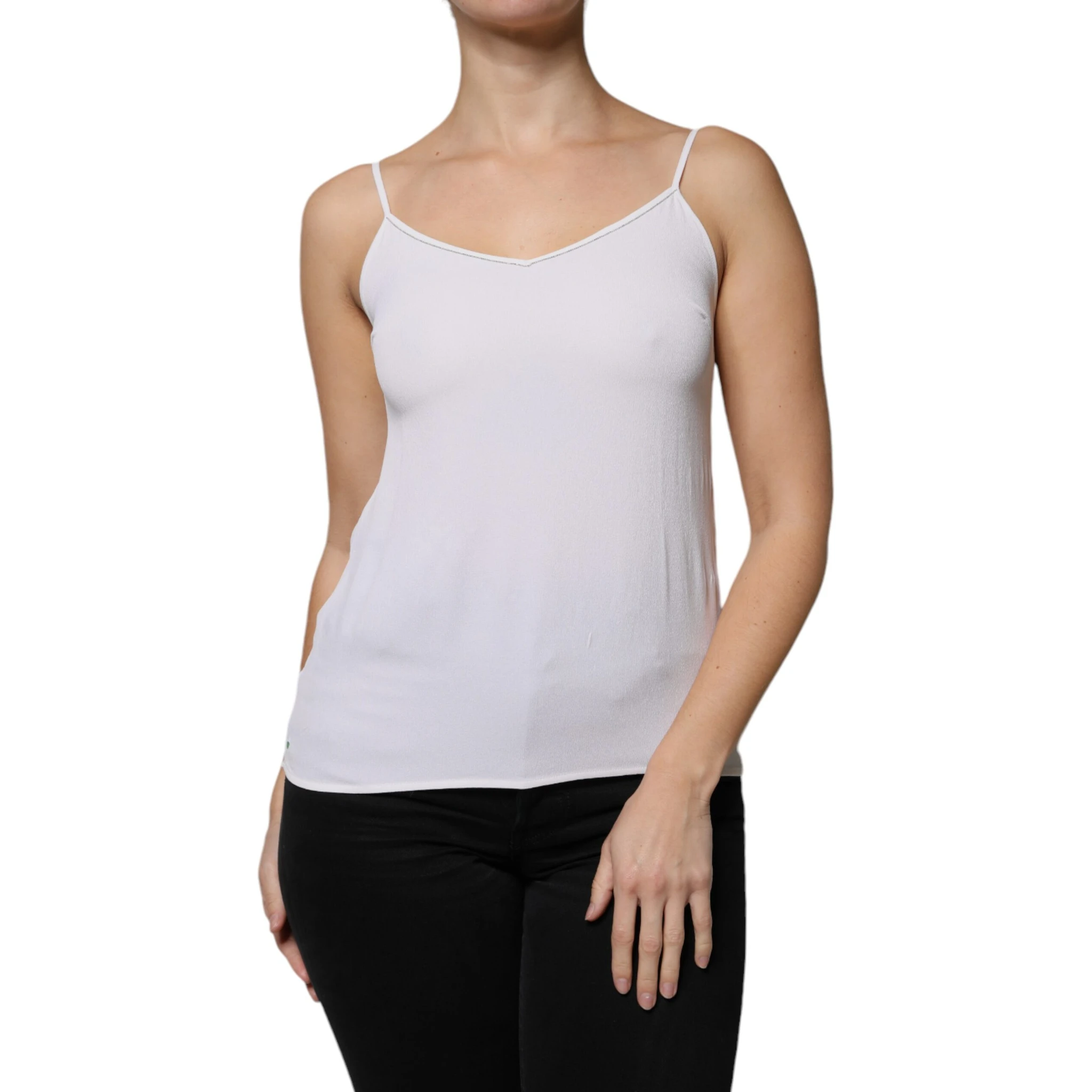 White Spaghetti Strap Sleeveless Tank Top