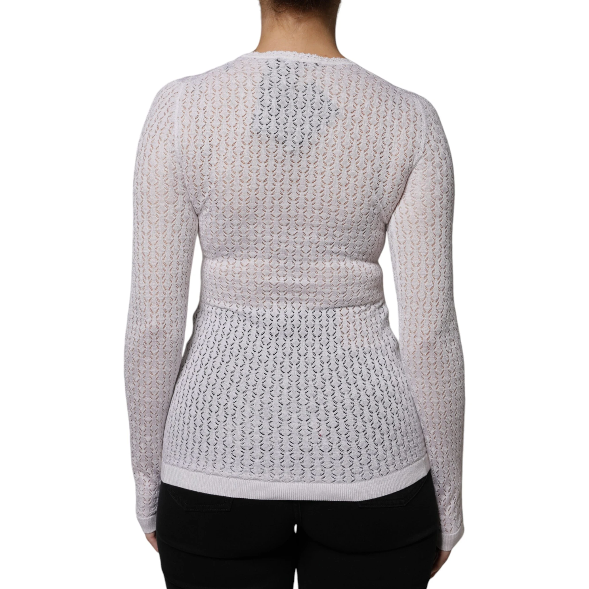 White Silk Button Down Cardigan Sweater