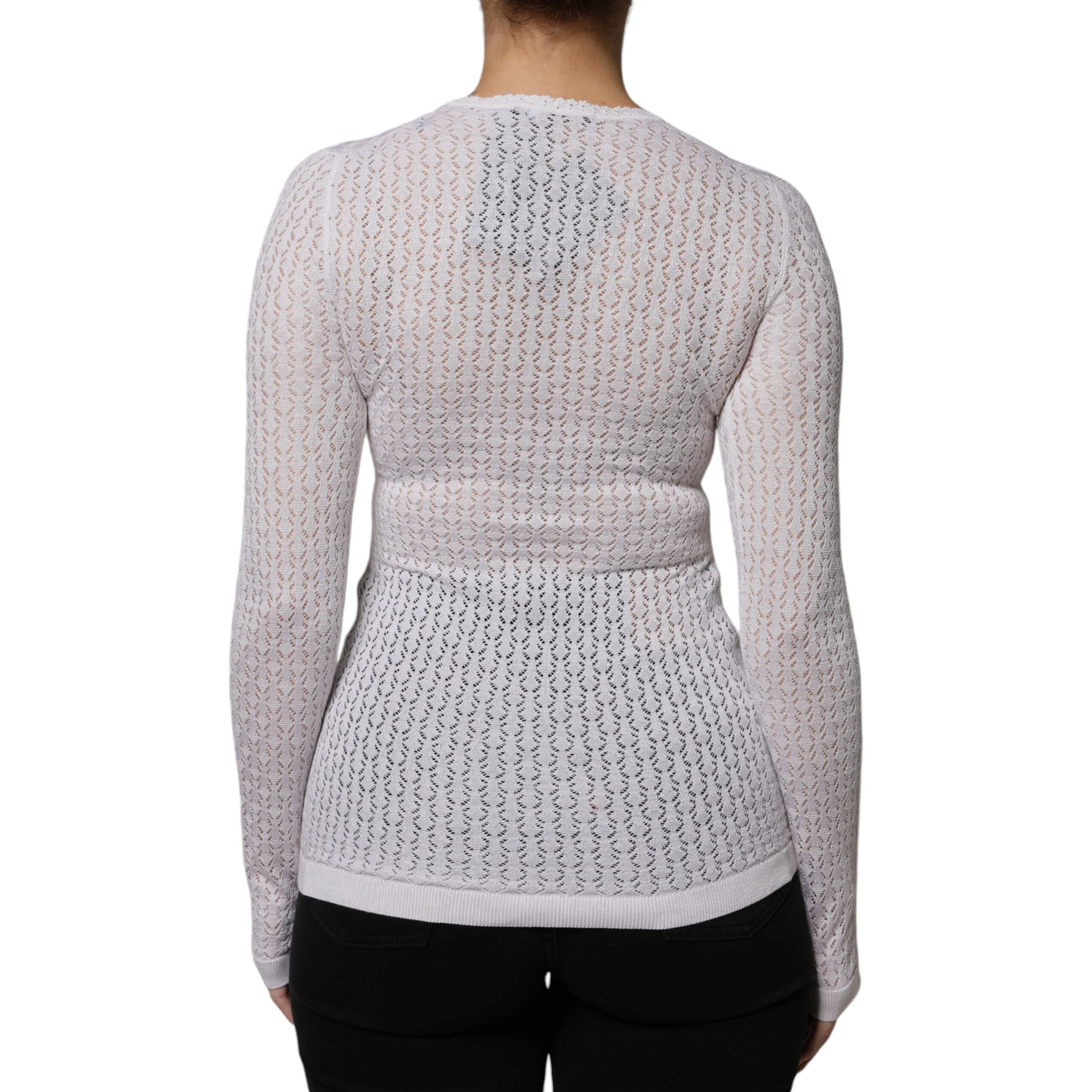 White Silk Button Down Cardigan Sweater