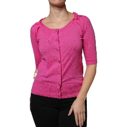 Pink Wool Button Down Cardigan Sweater