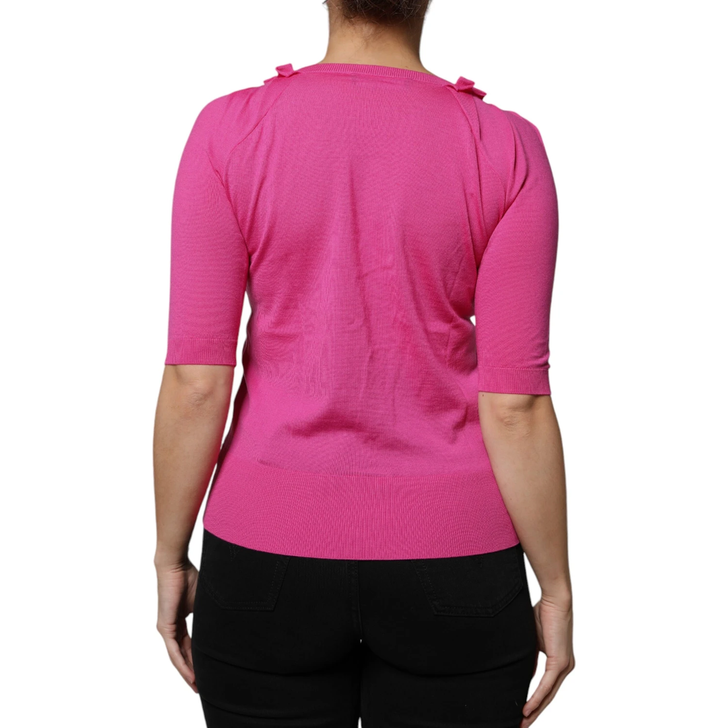 Pink Wool Button Down Cardigan Sweater