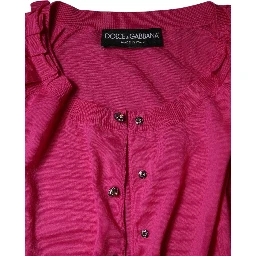 Pink Wool Button Down Cardigan Sweater