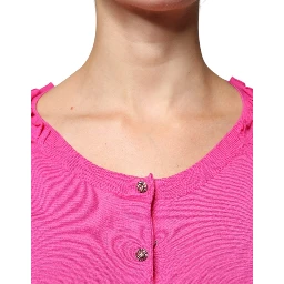 Pink Wool Button Down Cardigan Sweater