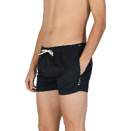 Black Polyester Swim Shorts
