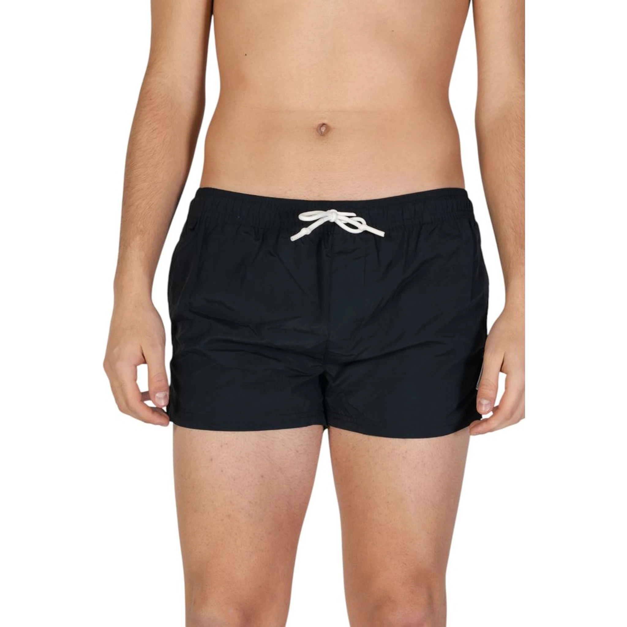 Black Polyester Swim Shorts